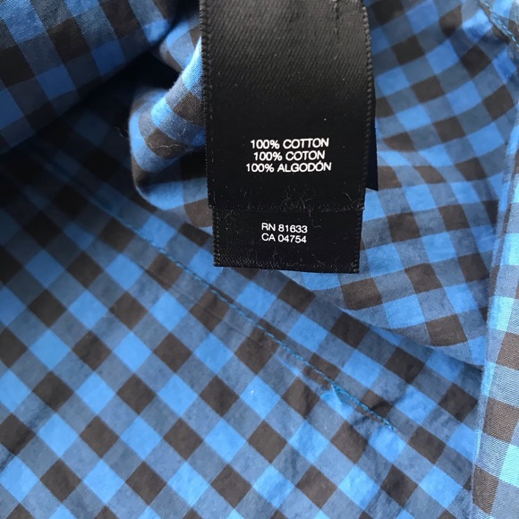Kenneth Cole Blue Checker Button Down - Picture 5 of 7
